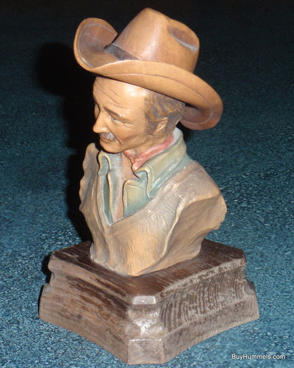 ANRI Wood Carved Figurine Bust By Edward Rohn THE DRIFTER COWBOY MAN Limited Edition Collectible Figurine!