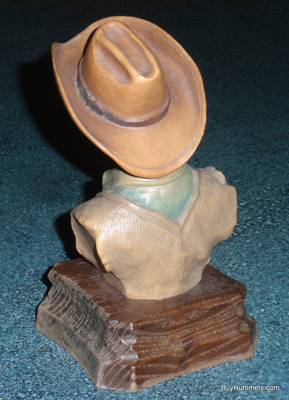 ANRI Wood Carved Figurine Bust By Edward Rohn THE DRIFTER COWBOY MAN Limited Edition Collectible Figurine!