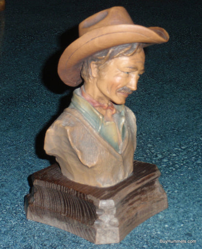 ANRI Wood Carved Figurine Bust By Edward Rohn THE DRIFTER COWBOY MAN Limited Edition Collectible Figurine!