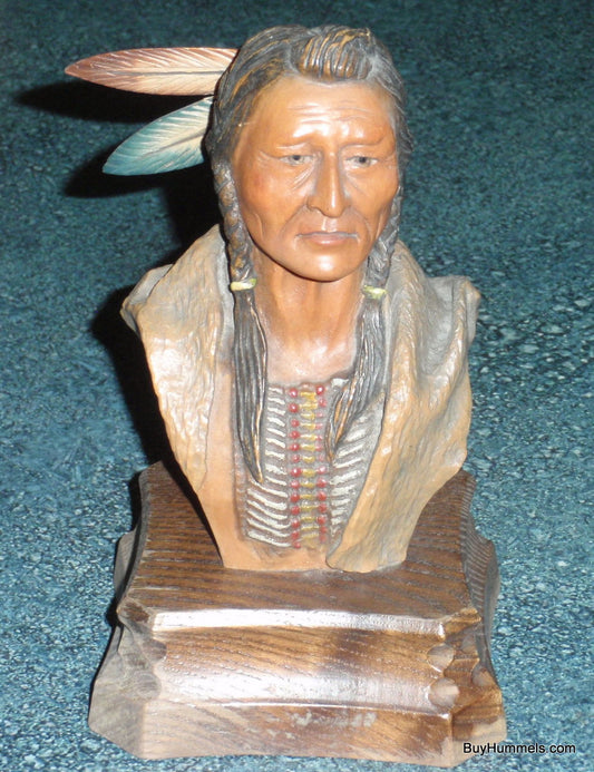ANRI Wood Carving "Kiowa Brave" By Edward Rohn Native American Collectible Gift!