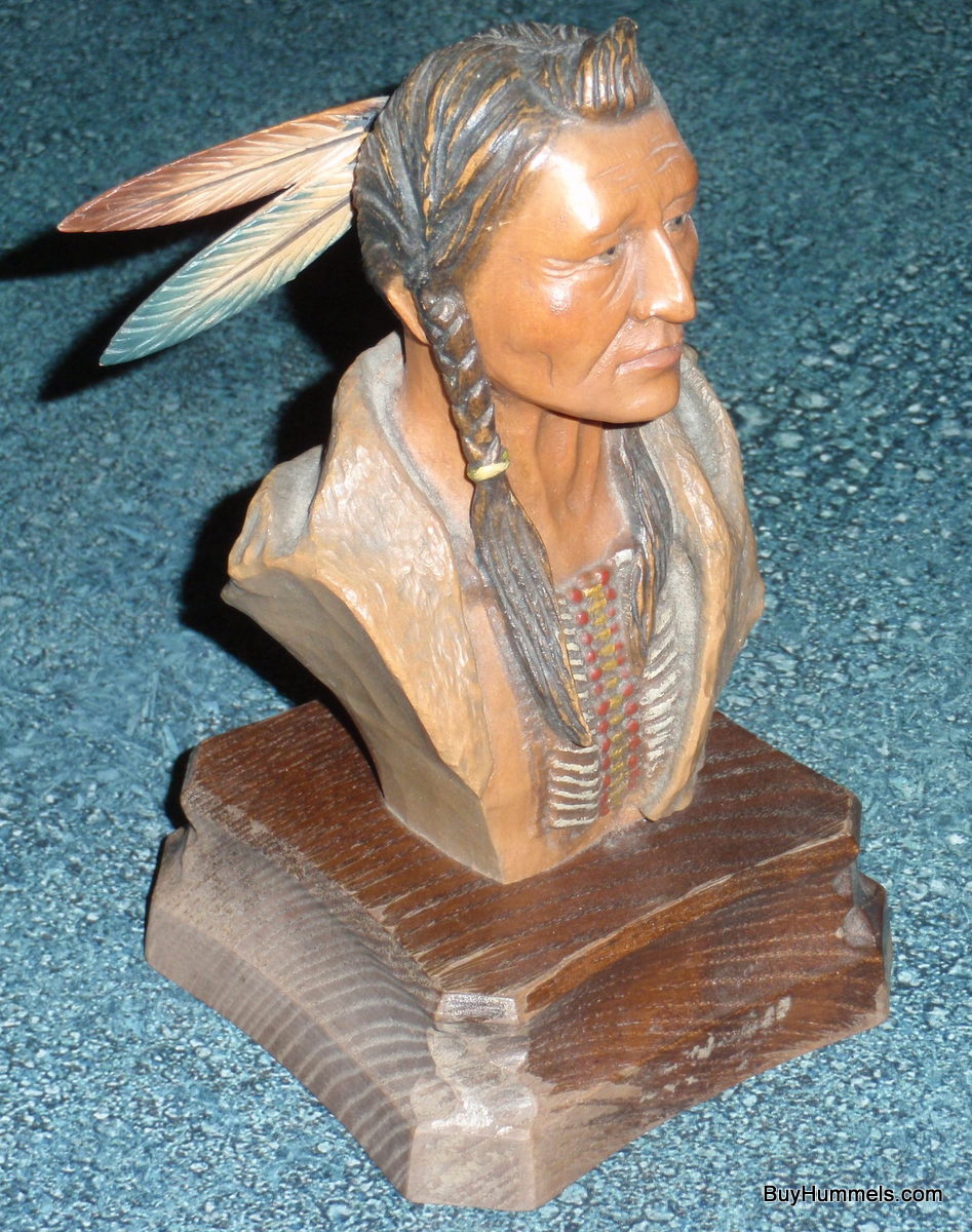 ANRI Wood Carving "Kiowa Brave" By Edward Rohn Native American Collectible Gift!