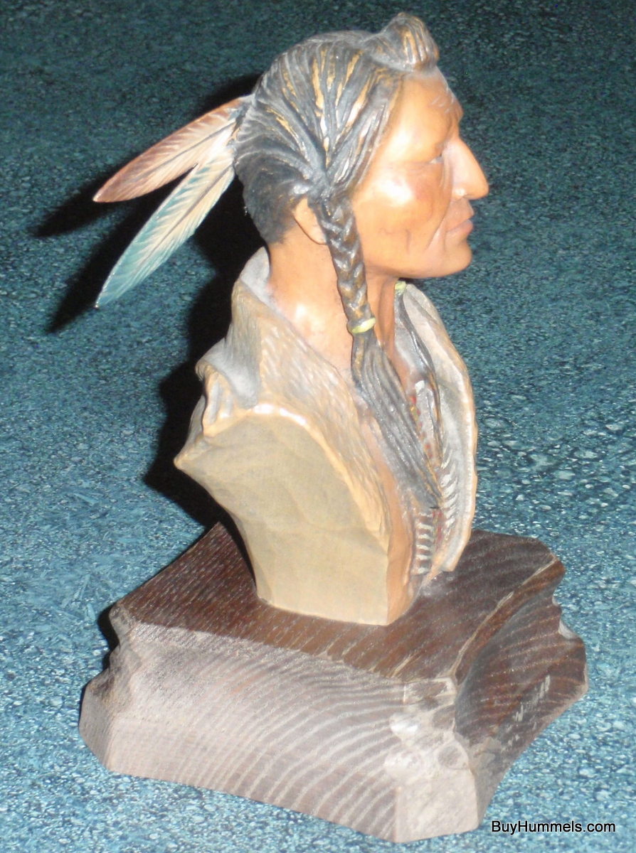 ANRI Wood Carving "Kiowa Brave" By Edward Rohn Native American Collectible Gift!