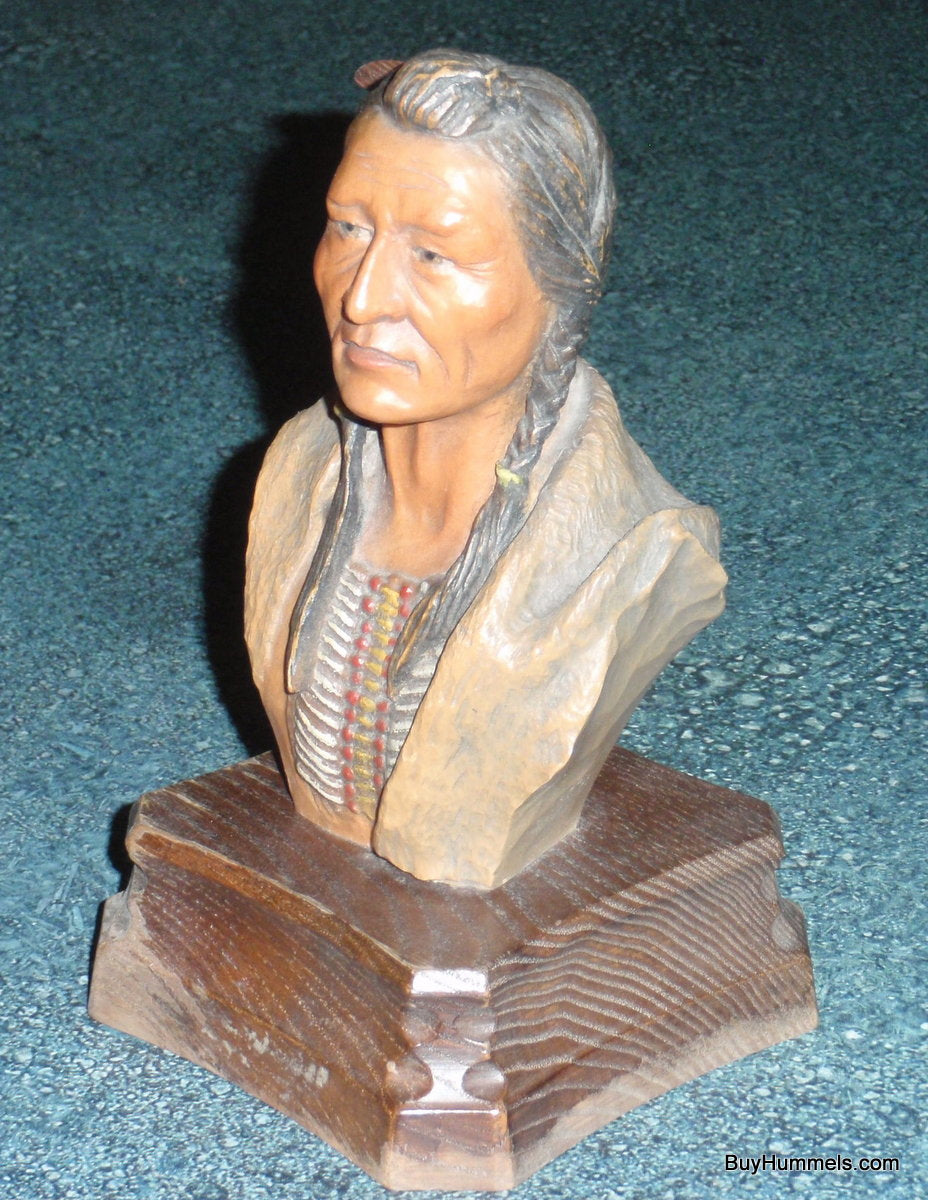 ANRI Wood Carving "Kiowa Brave" By Edward Rohn Native American Collectible Gift!