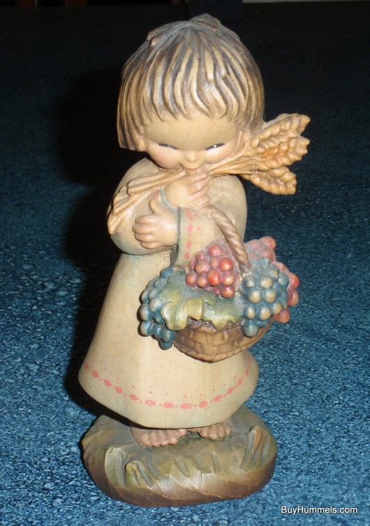 6" Anri Italian Woodcarving Figurine Statue The Harvest Girl Juan Ferrandiz GIFT