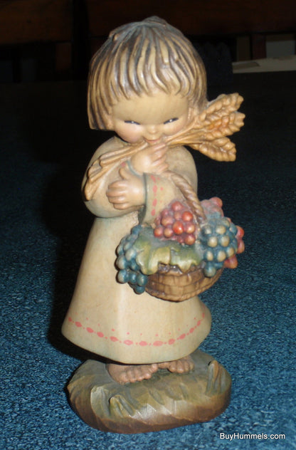 6" Anri Italian Woodcarving Figurine Statue The Harvest Girl Juan Ferrandiz GIFT