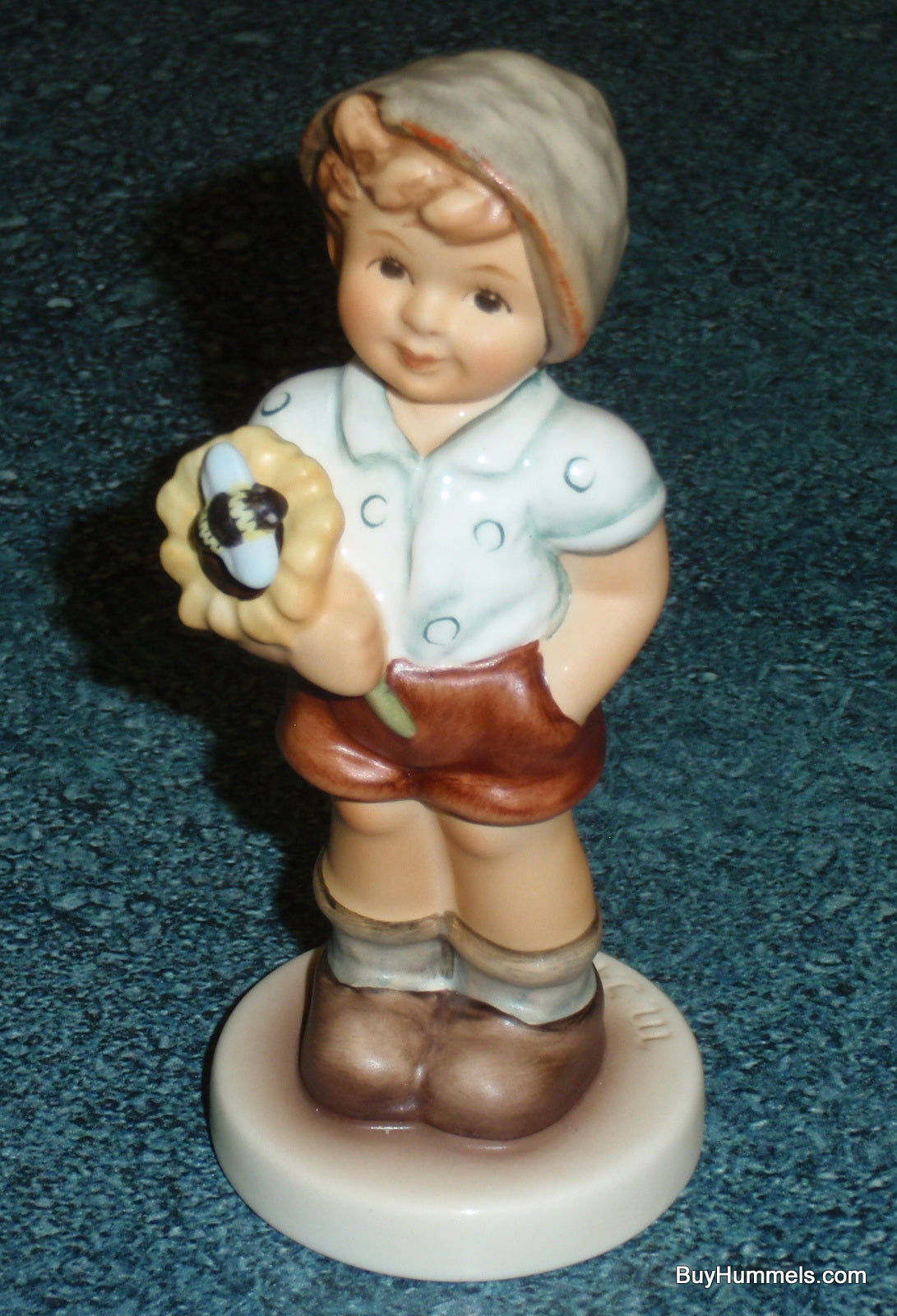 "Honey Bee" #2368 Goebel Hummel Figurine TMK10 - Little Boy With Sunflower And Bumble Bee!