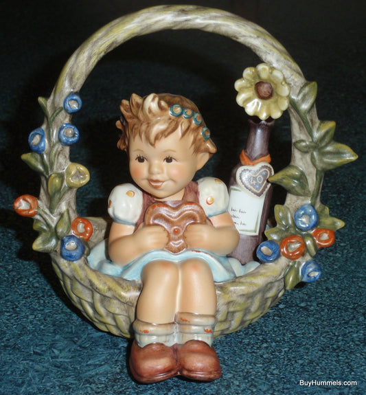 "Basket Of Gifts" #618 Goebel Hummel Figurine TMK10 - Little Girl in Basket!