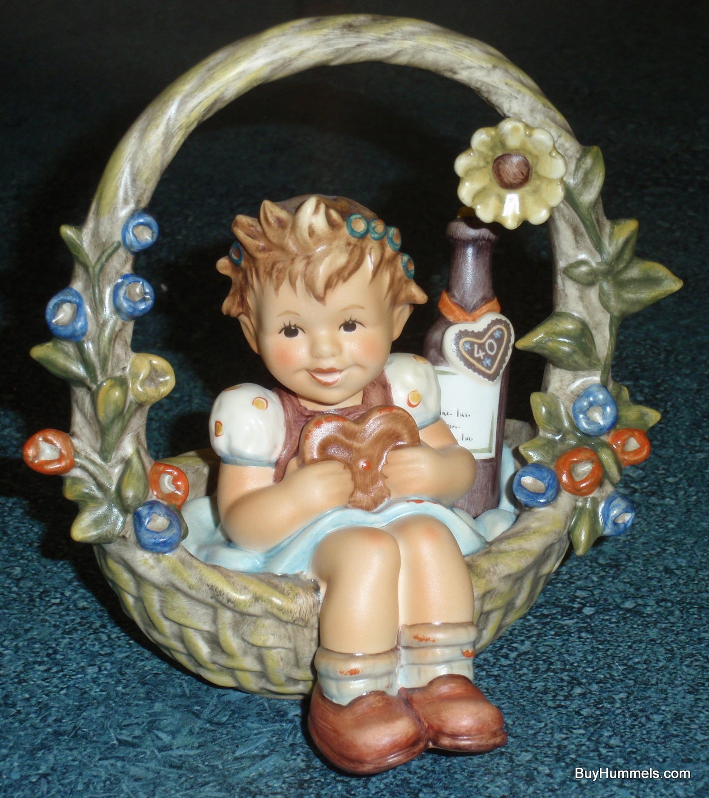 "Basket Of Gifts" #618 Goebel Hummel Figurine TMK10 - Little Girl in Basket!