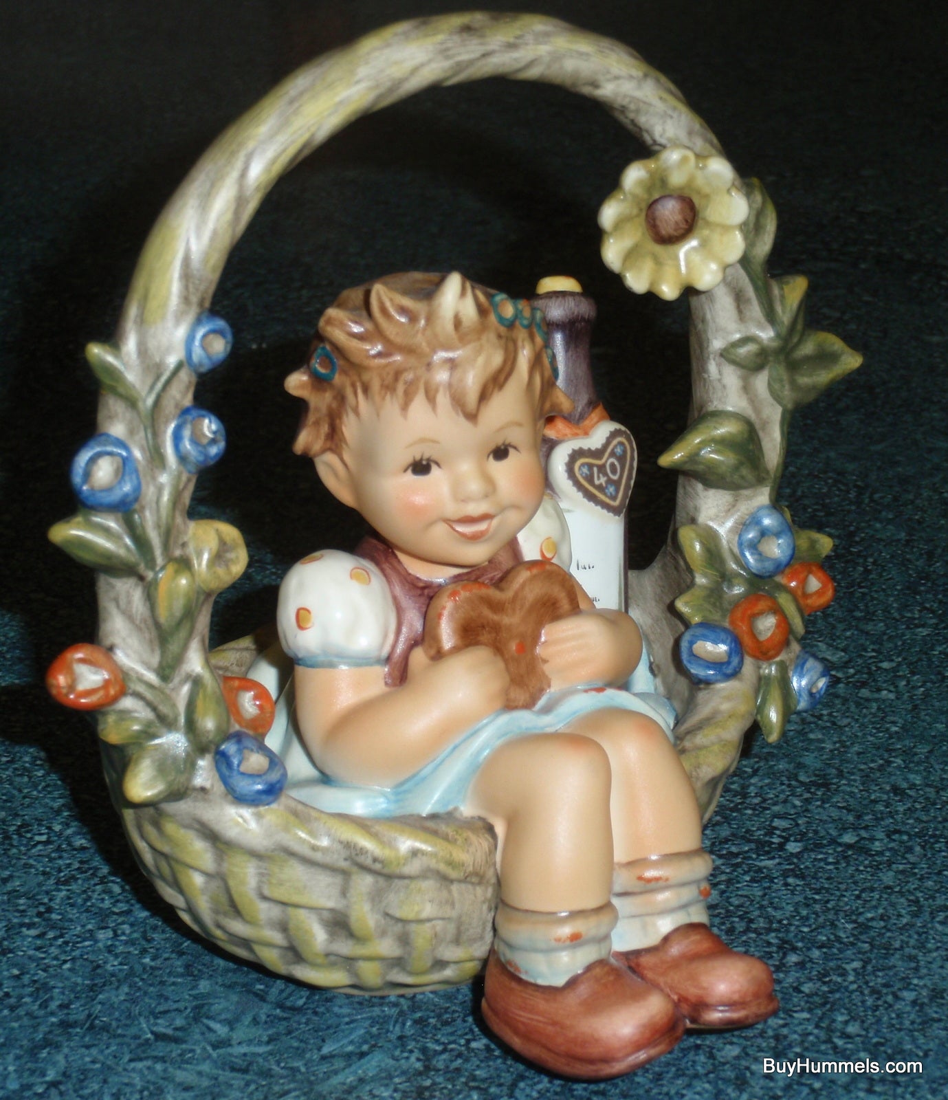 "Basket Of Gifts" #618 Goebel Hummel Figurine TMK10 - Little Girl in Basket!