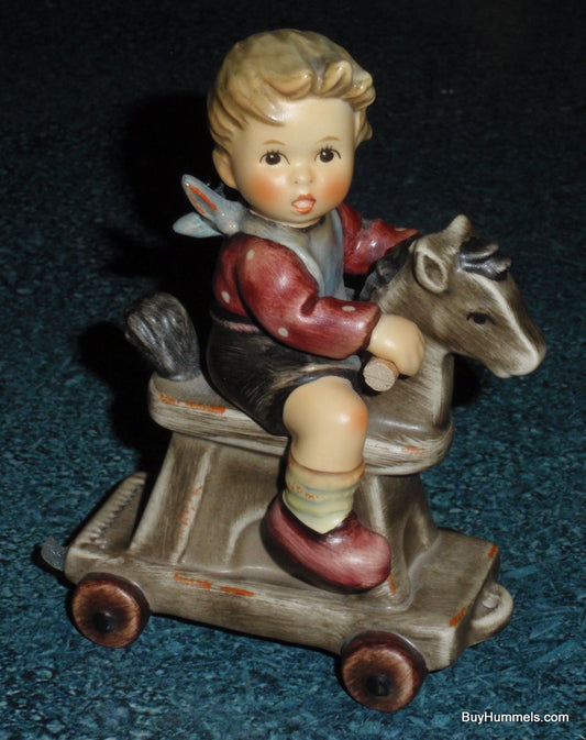 Riding Lesson Goebel Hummel Figurine #2020 Boy On Rocking Horse - RARE GIFT!