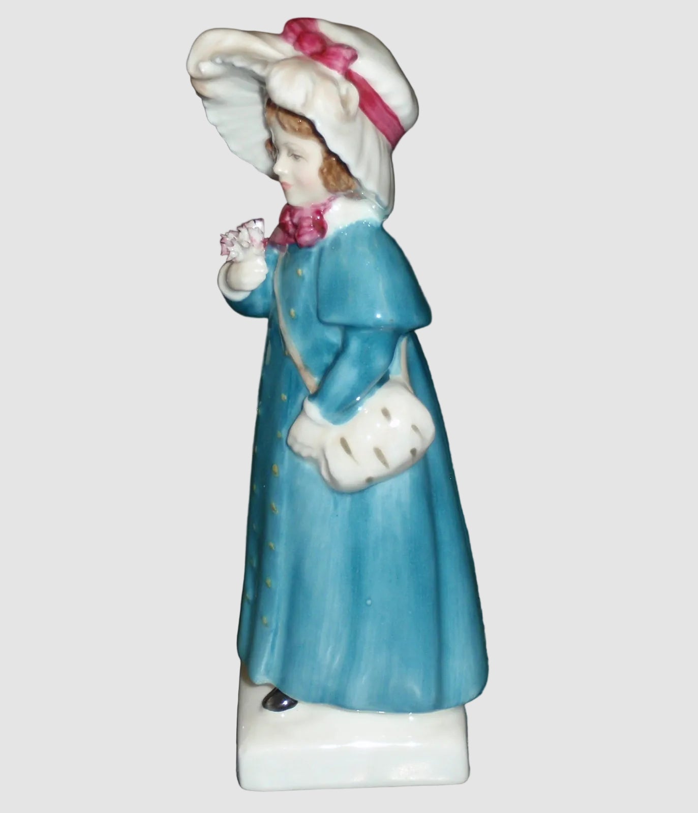 Royal Doulton Carrie Figurine HN2800 Kate Greenaway Collection Peggy Davies Blue Coat Girl Vintage England Bone China