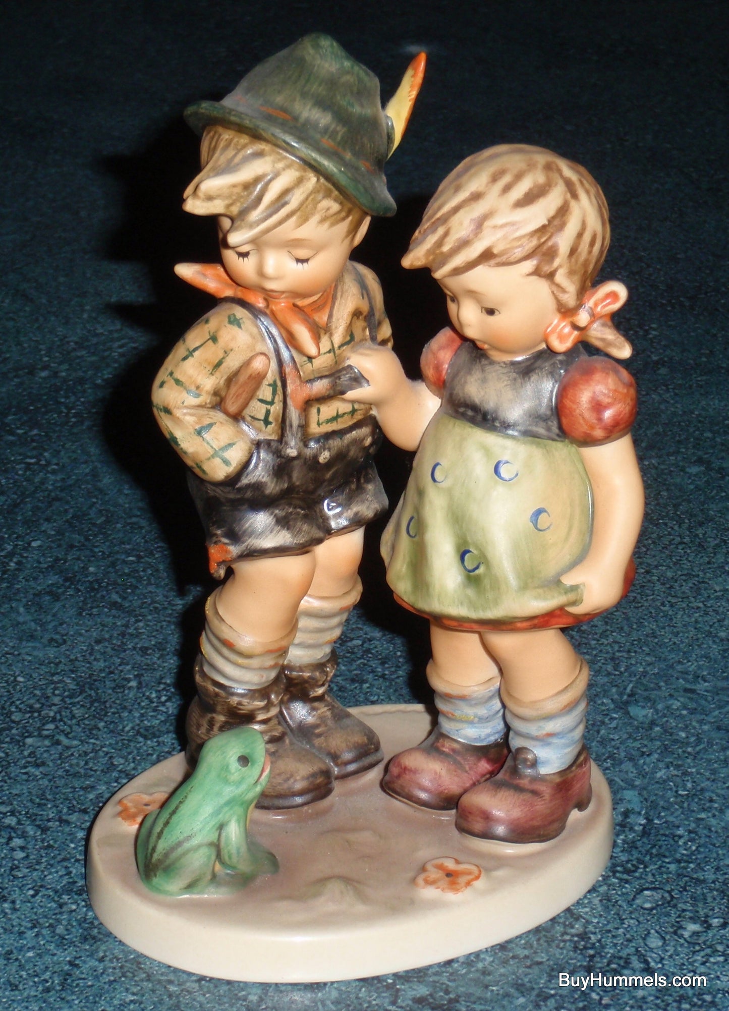 "Timid Little Sister" Hummel Figurine #394 Brother Protecting Sister From Frog!