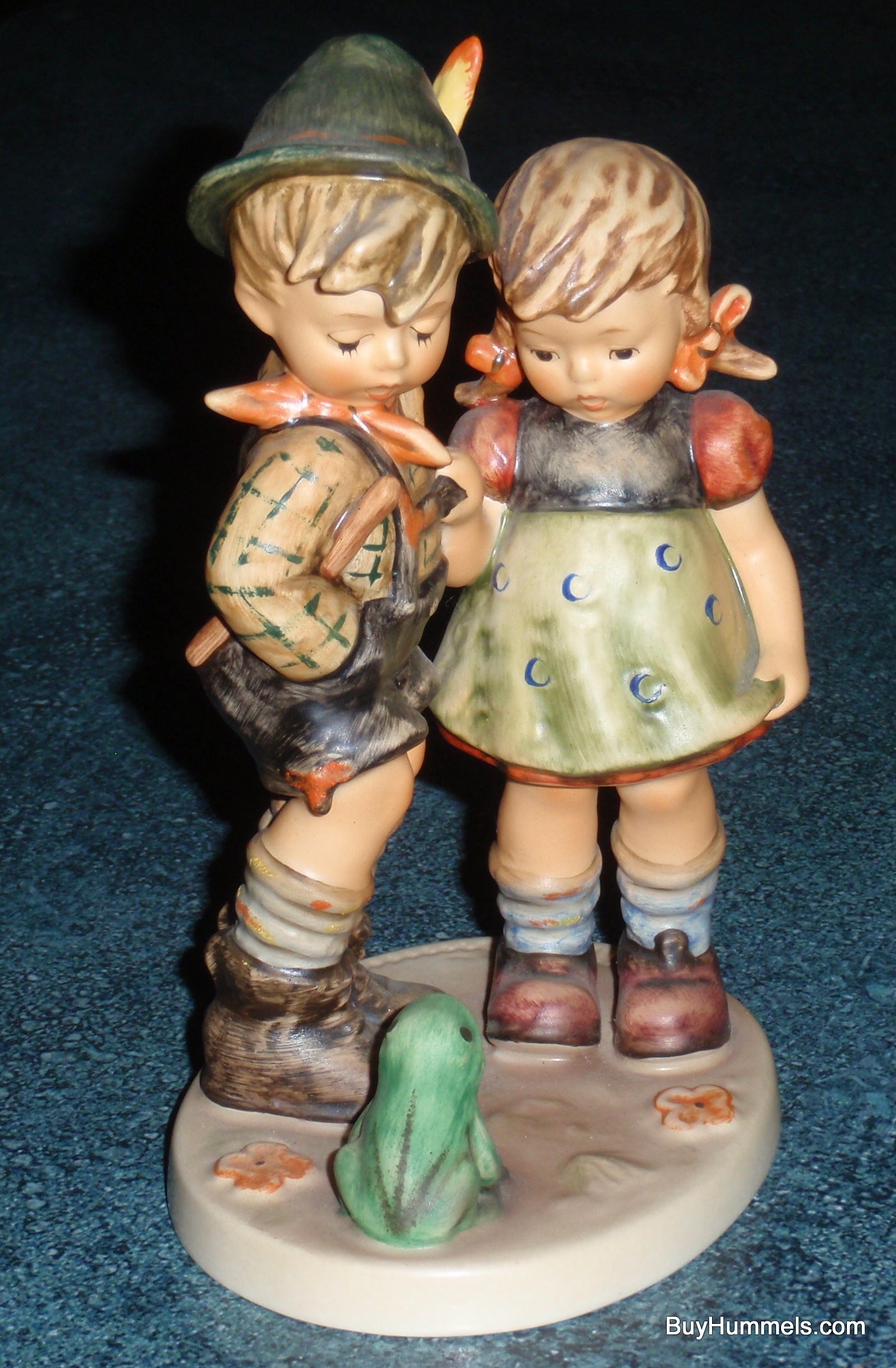 "Timid Little Sister" Hummel Figurine #394 Brother Protecting Sister From Frog!