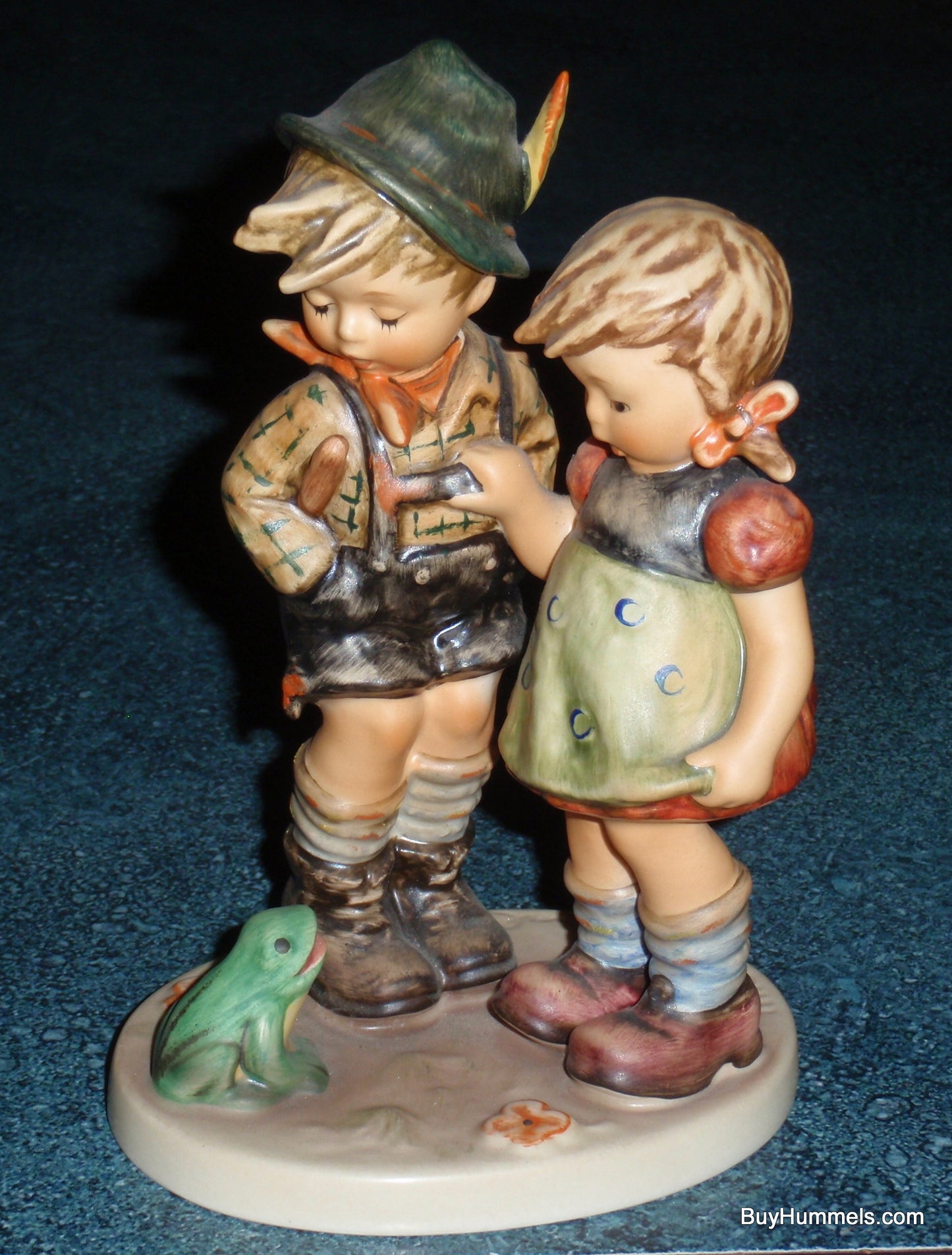 "Timid Little Sister" Hummel Figurine #394 Brother Protecting Sister From Frog!