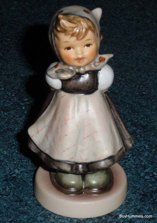"All Smiles" Goebel Hummel Figurine #498 - Little Girl In Grey Dress!