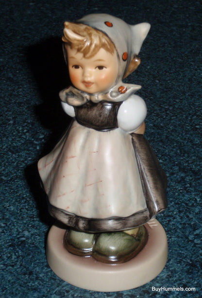 "All Smiles" Goebel Hummel Figurine #498 - Little Girl In Grey Dress!