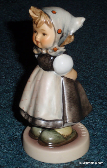 "All Smiles" Goebel Hummel Figurine #498 - Little Girl In Grey Dress!