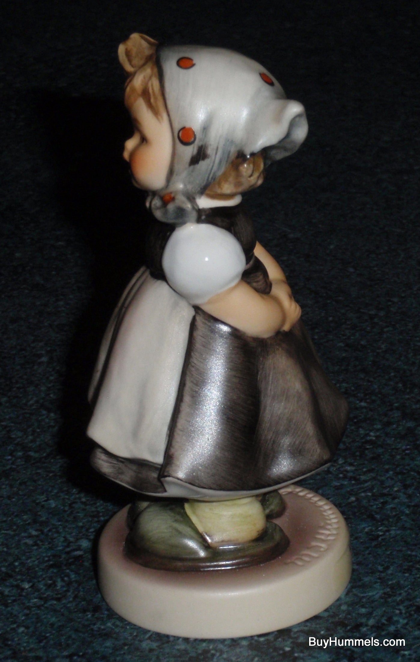 "All Smiles" Goebel Hummel Figurine #498 - Little Girl In Grey Dress!