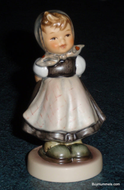 "All Smiles" Goebel Hummel Figurine #498 - Little Girl In Grey Dress!