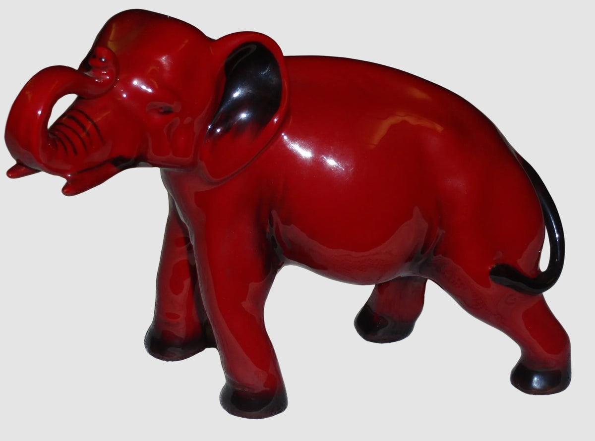"Elephant" Trunk In Salute Royal Doulton Flambé Figurine HN891A (7.5")