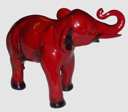 "Elephant" Trunk In Salute Royal Doulton Flambé Figurine HN891A (7.5")