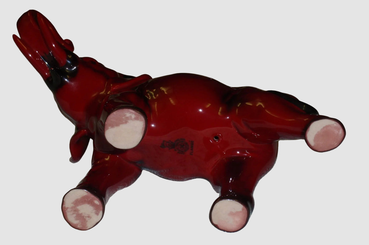 "Elephant" Trunk In Salute Royal Doulton Flambé Figurine HN891A (7.5")