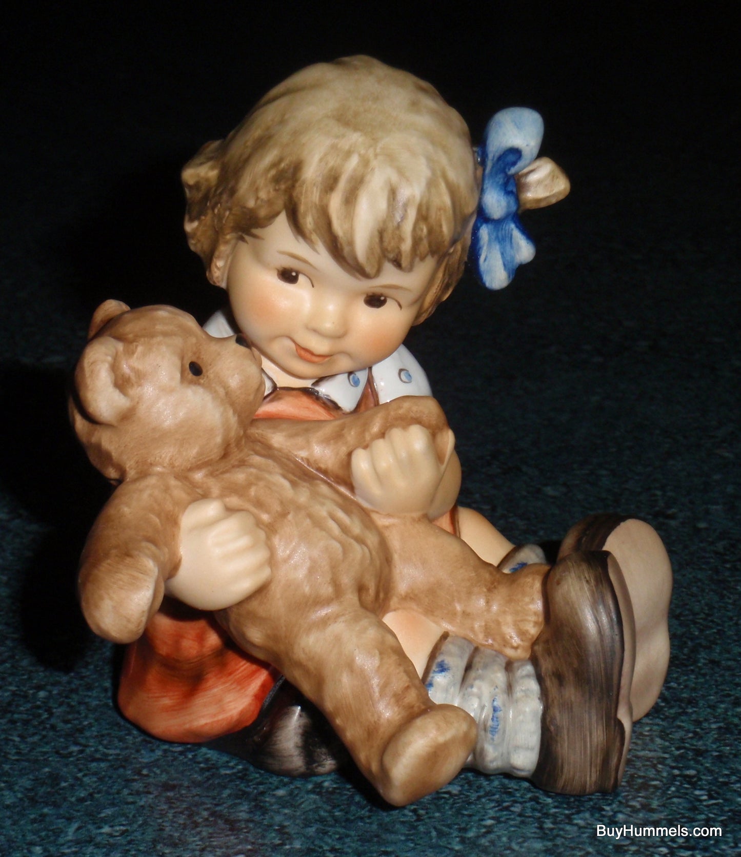 Goebel Hummel Teddy Tales #2155 - Girl with Teddy Bear Figurine - Helmut Fischer Master Sculptor - Authentic TMK8 German Porcelain