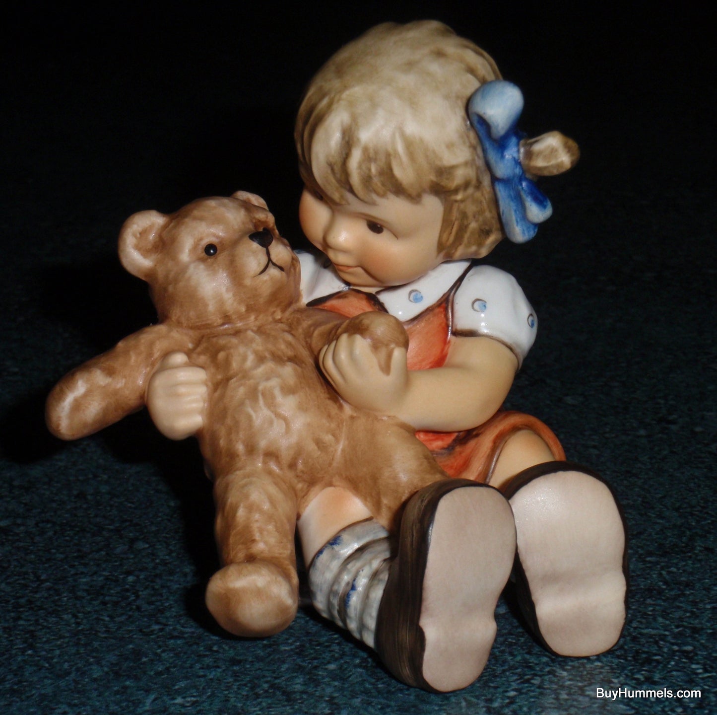 "Teddy Tales" Goebel Hummel Figurine #2155 TMK8 Girl With Teddy Bear