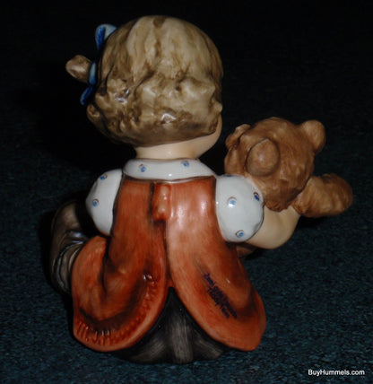 "Teddy Tales" Goebel Hummel Figurine #2155 TMK8 Girl With Teddy Bear