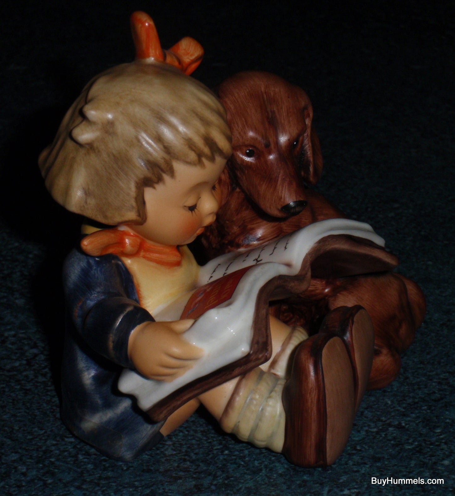 "Proud Moments" Goebel Hummel Figurine #800 - Girl Reading To Dachshund Puppy Dog!