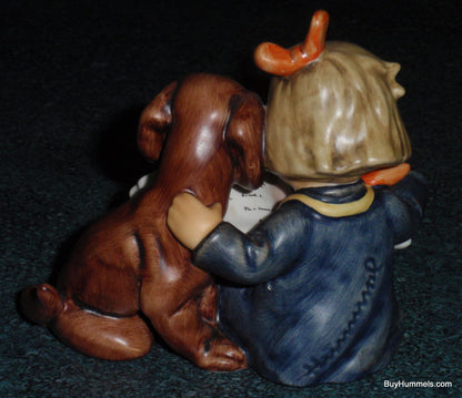 "Proud Moments" Goebel Hummel Figurine #800 - Girl Reading To Dachshund Puppy Dog!