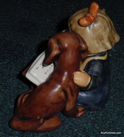 "Proud Moments" Goebel Hummel Figurine #800 - Girl Reading To Dachshund Puppy Dog!