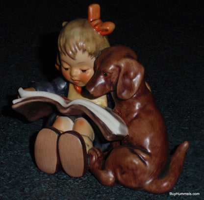 "Proud Moments" Goebel Hummel Figurine #800 - Girl Reading To Dachshund Puppy Dog!