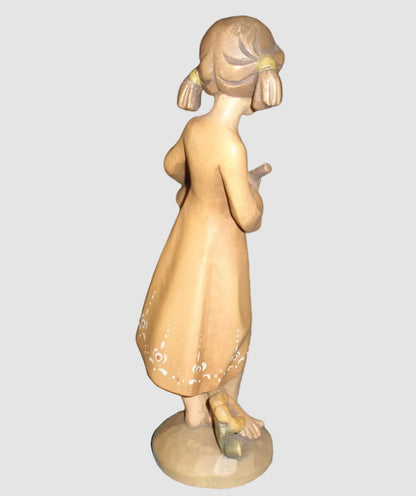 "Drummer Girl" ANRI Woodcarving by Siegfried Hafner (8")