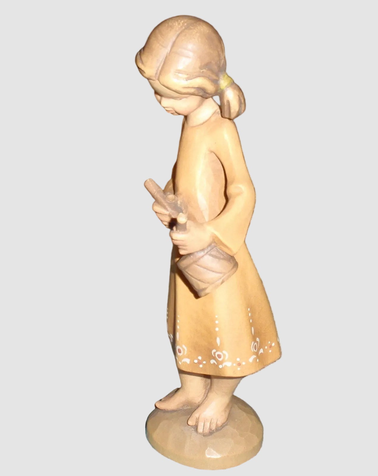 "Drummer Girl" ANRI Woodcarving by Siegfried Hafner (8")