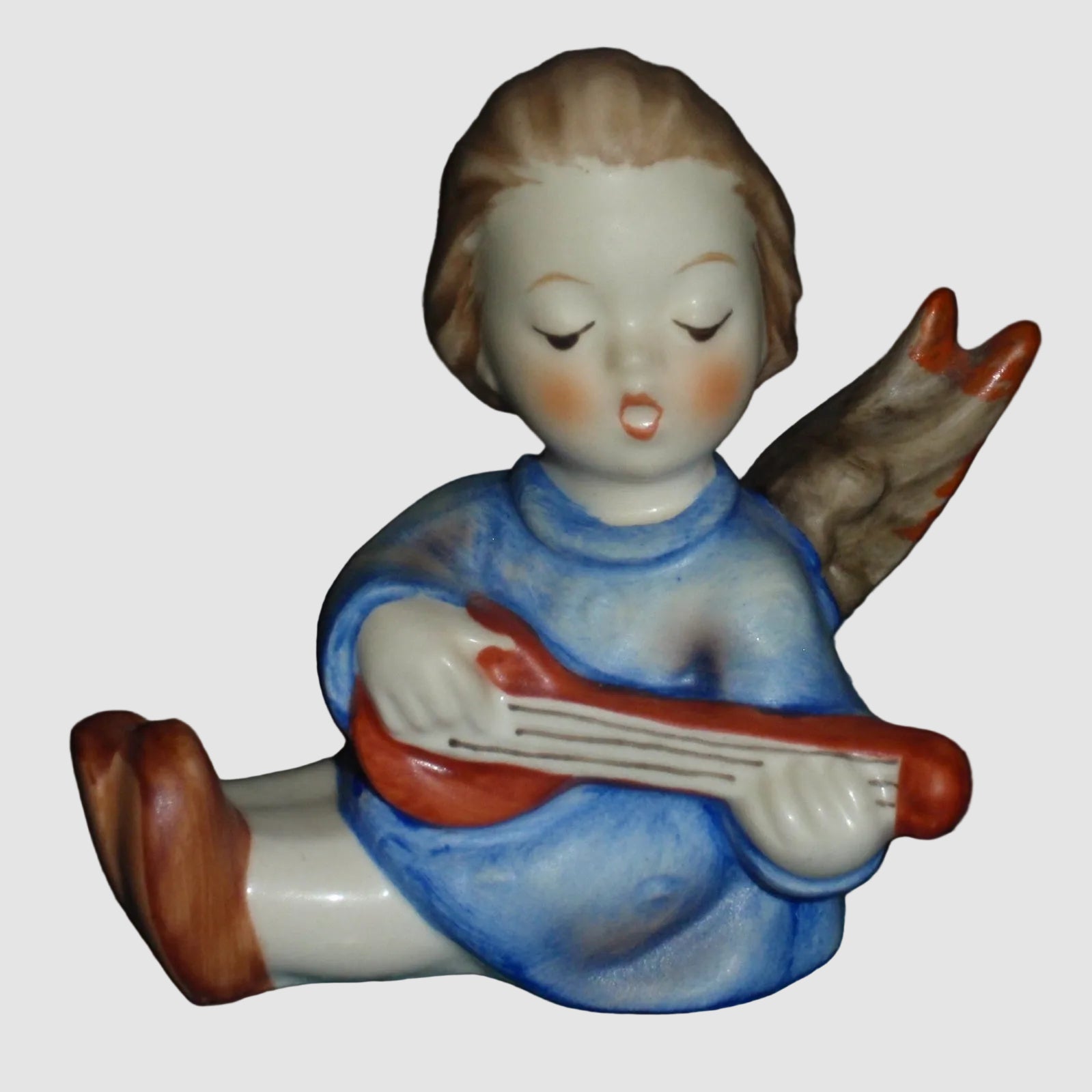 Goebel Hummel Angel With Lute Figurine 238/A Joyous News Engel mit Laute Karl Moderl Angel Playing Lute Music Vintage Germany Porcelain