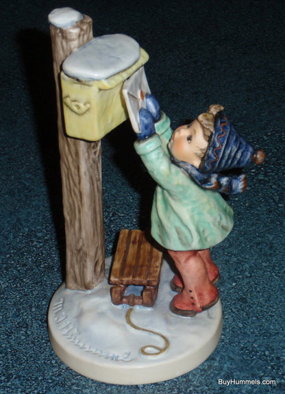 "Letter To Santa" Goebel Hummel Figurine #340 - Little Boy Putting A Letter In The Mailbox!