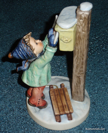 "Letter To Santa" Goebel Hummel Figurine #340 - Little Boy Putting A Letter In The Mailbox!