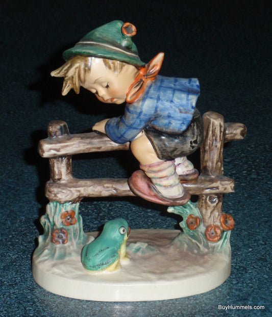 "Retreat To Safety" Goebel Hummel Figurine #201/I - Boy On Fence With Frog!