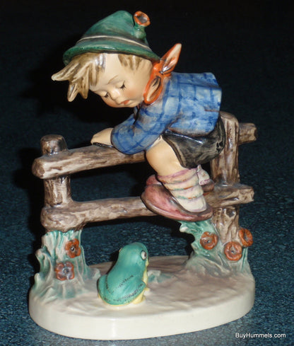 "Retreat To Safety" Goebel Hummel Figurine #201/I - Boy On Fence With Frog!