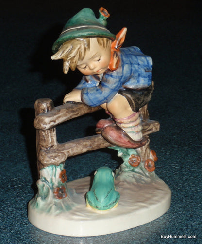 "Retreat To Safety" Goebel Hummel Figurine #201/I - Boy On Fence With Frog!