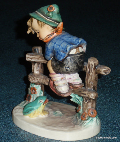 "Retreat To Safety" Goebel Hummel Figurine #201/I - Boy On Fence With Frog!