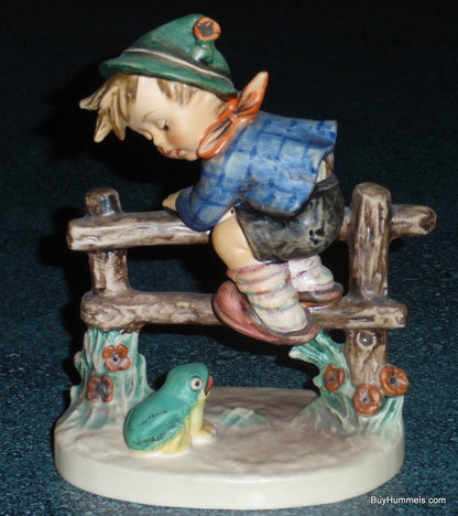 "Retreat To Safety" Goebel Hummel Figurine #201/I - Boy On Fence With Frog!