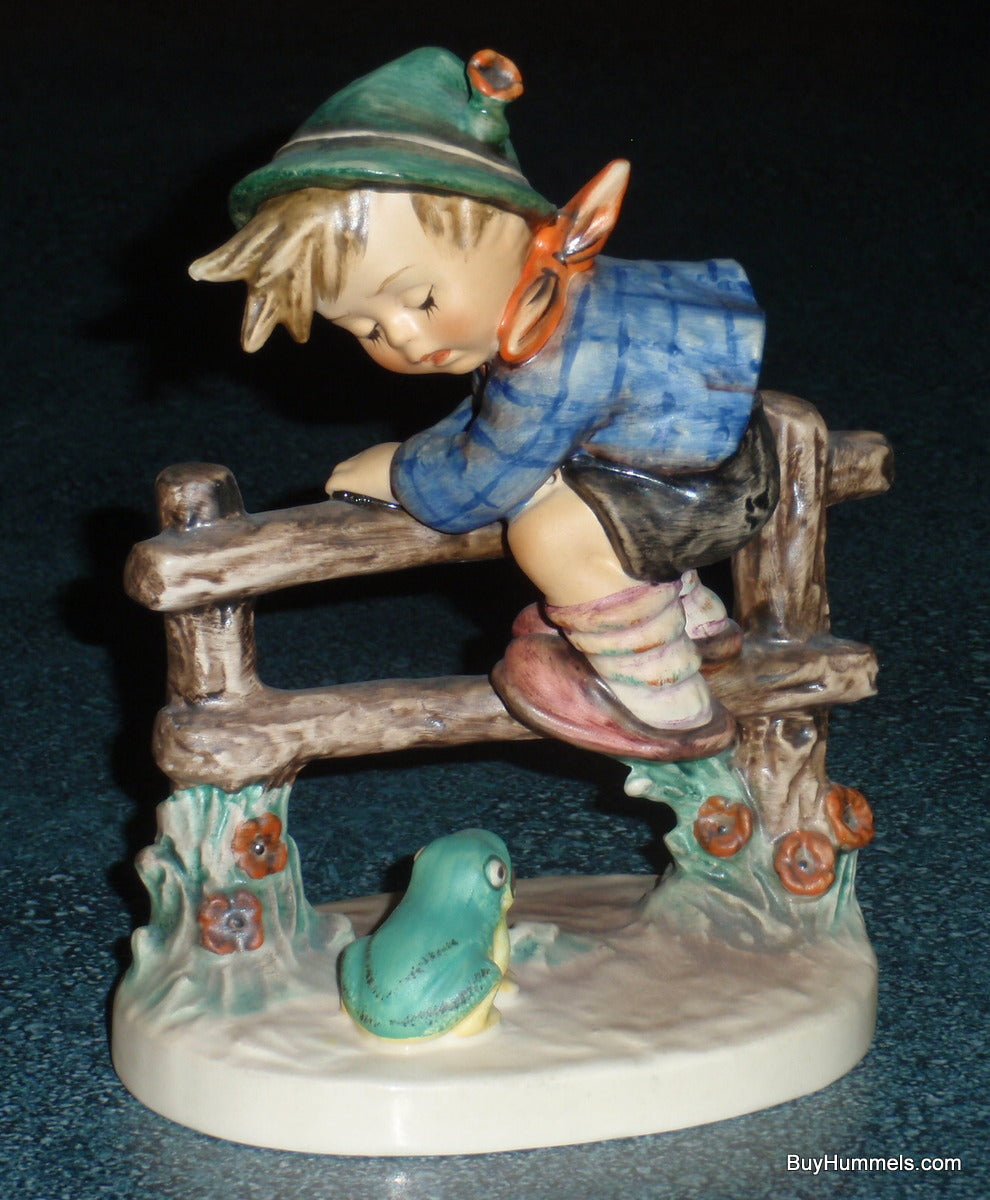 "Retreat To Safety" Goebel Hummel Figurine #201/I - Boy On Fence With Frog!