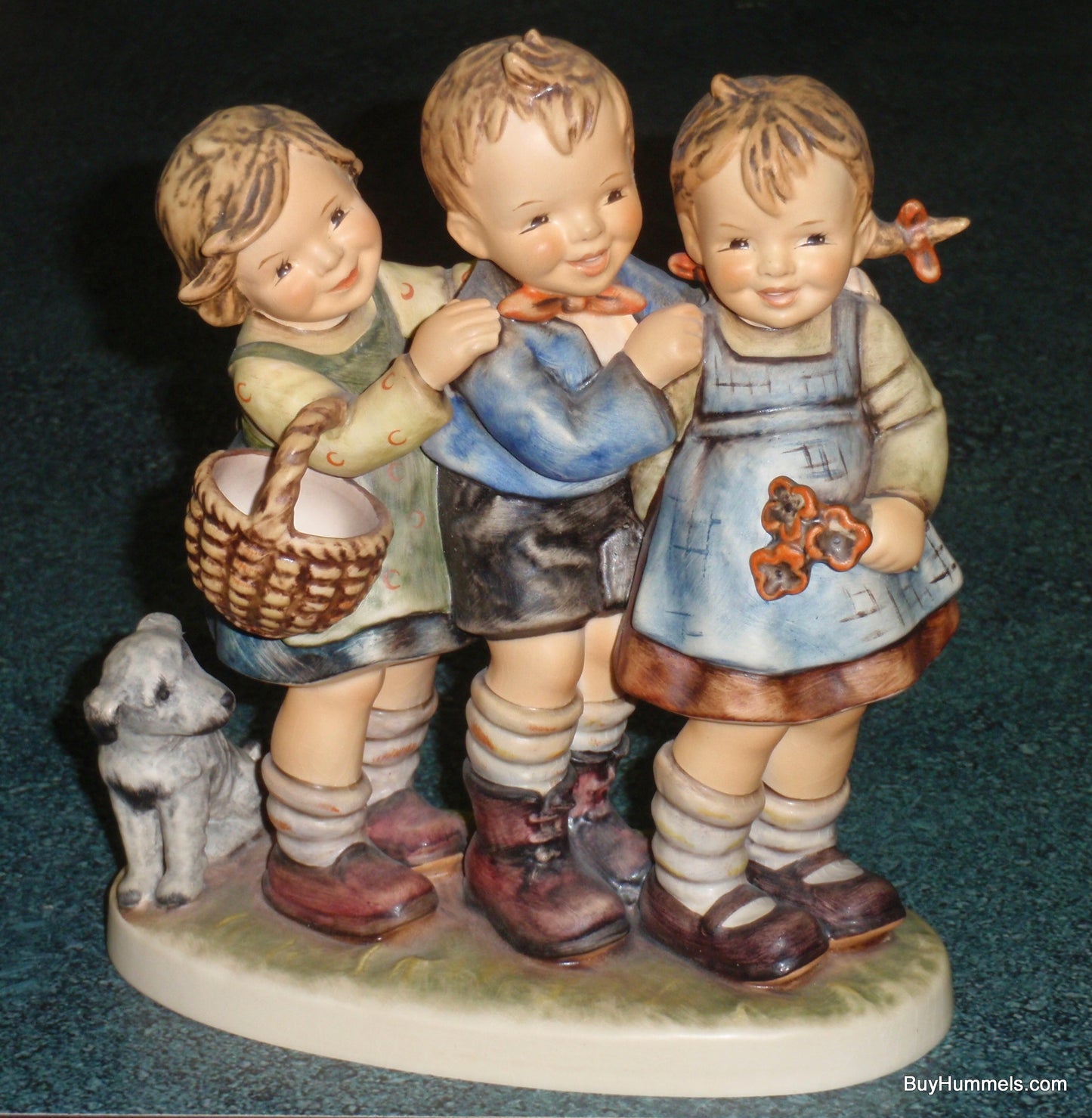 "Follow The Leader" Goebel Hummel Figurine #369 - Three Children With Puppy Dog!