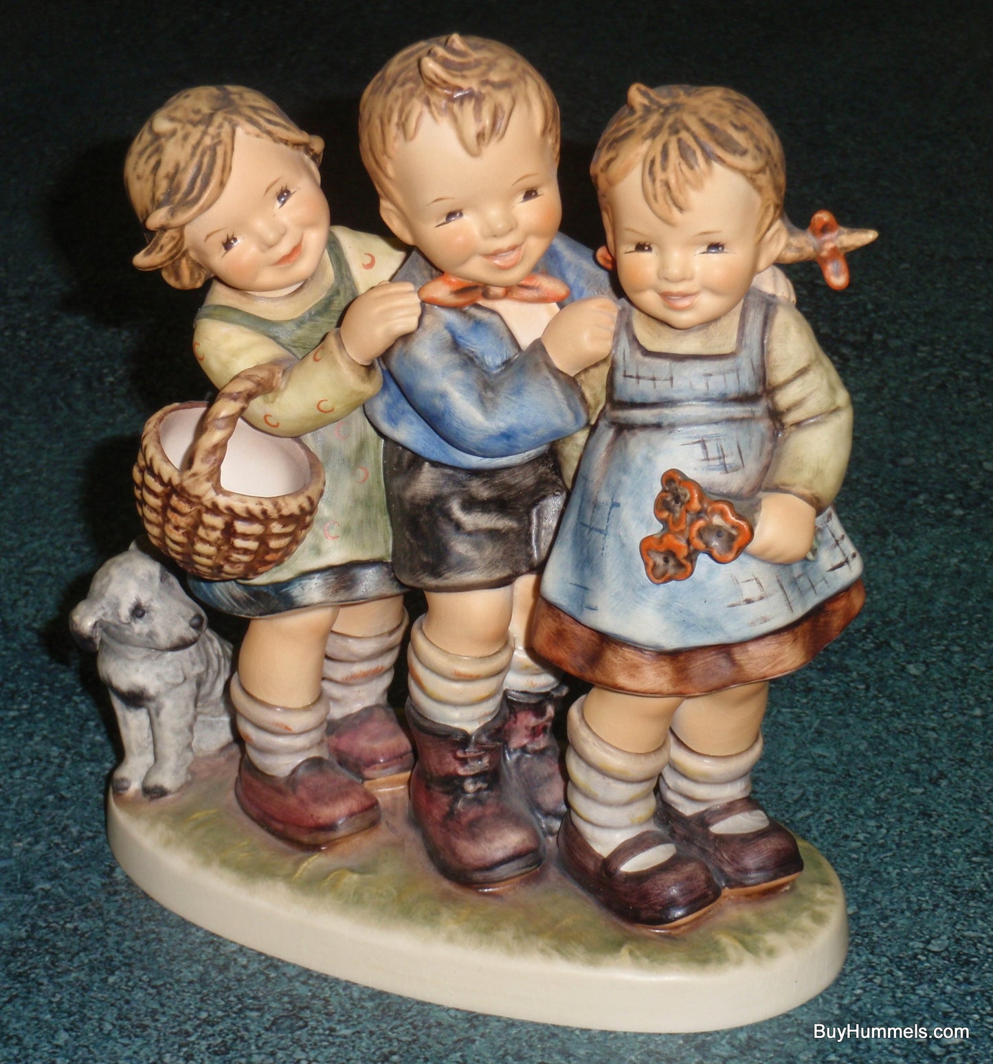 "Follow The Leader" Goebel Hummel Figurine #369 - Three Children With Puppy Dog!