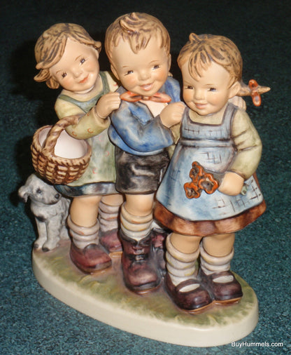 "Follow The Leader" Goebel Hummel Figurine #369 - Three Children With Puppy Dog!