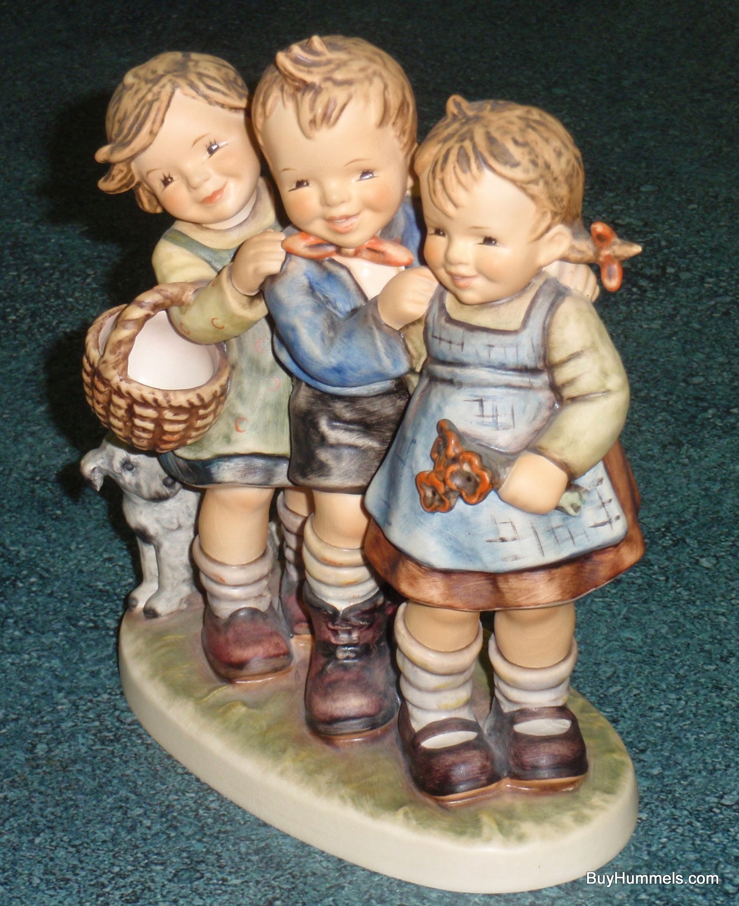 "Follow The Leader" Goebel Hummel Figurine #369 - Three Children With Puppy Dog!