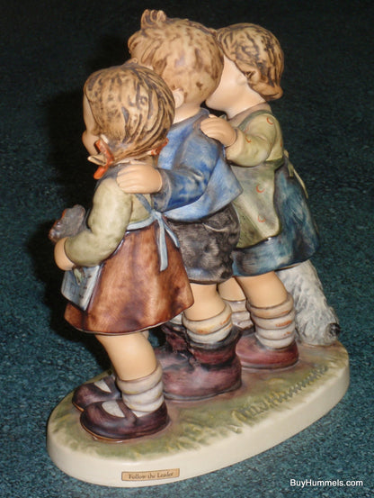 "Follow The Leader" Goebel Hummel Figurine #369 - Three Children With Puppy Dog!