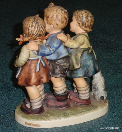 "Follow The Leader" Goebel Hummel Figurine #369 - Three Children With Puppy Dog!